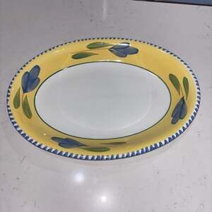 Maxam Mediterranean Serving Platter Blue and Yellow Made in Italy